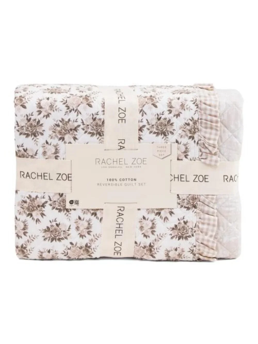 RACHEL ZOE Floral Quilt Set With Ruffle